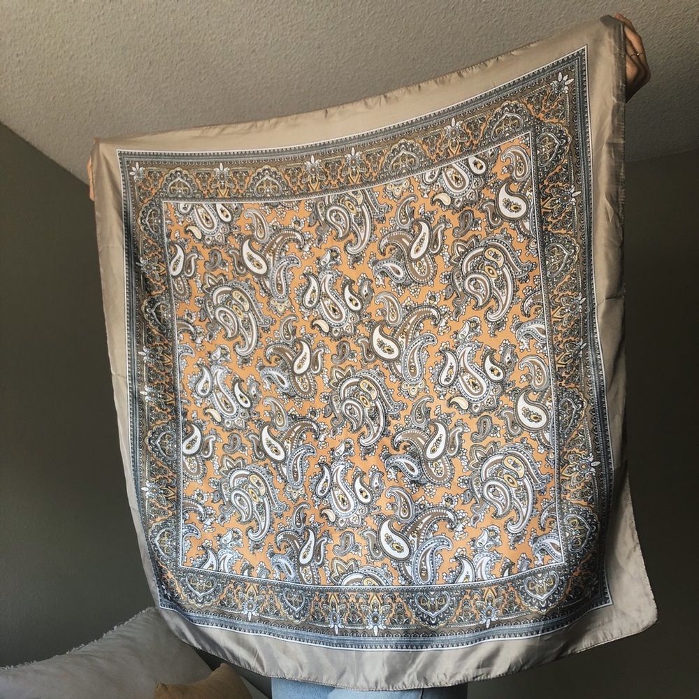 Vintage Silky Paisley Scarf